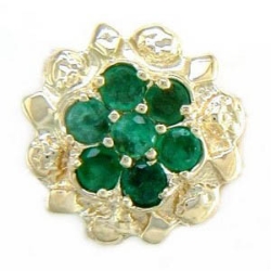 N278 14K EMERALD NUGGET SLIDE 